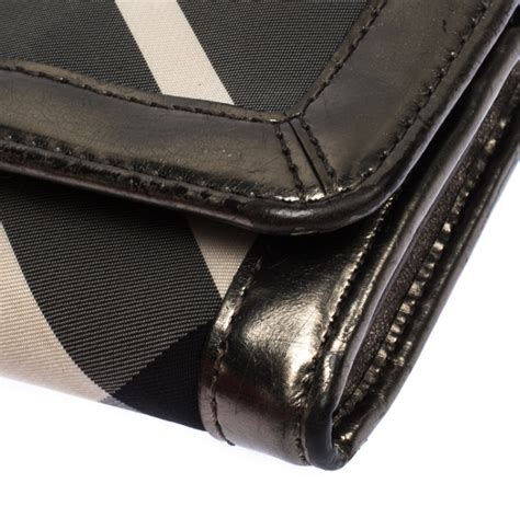 metallic nova check nylon and leather penrose continental wallet